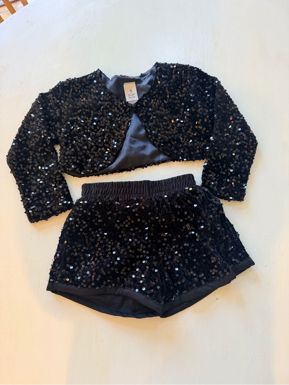 Kids Sequin Two-Piece Set - Black